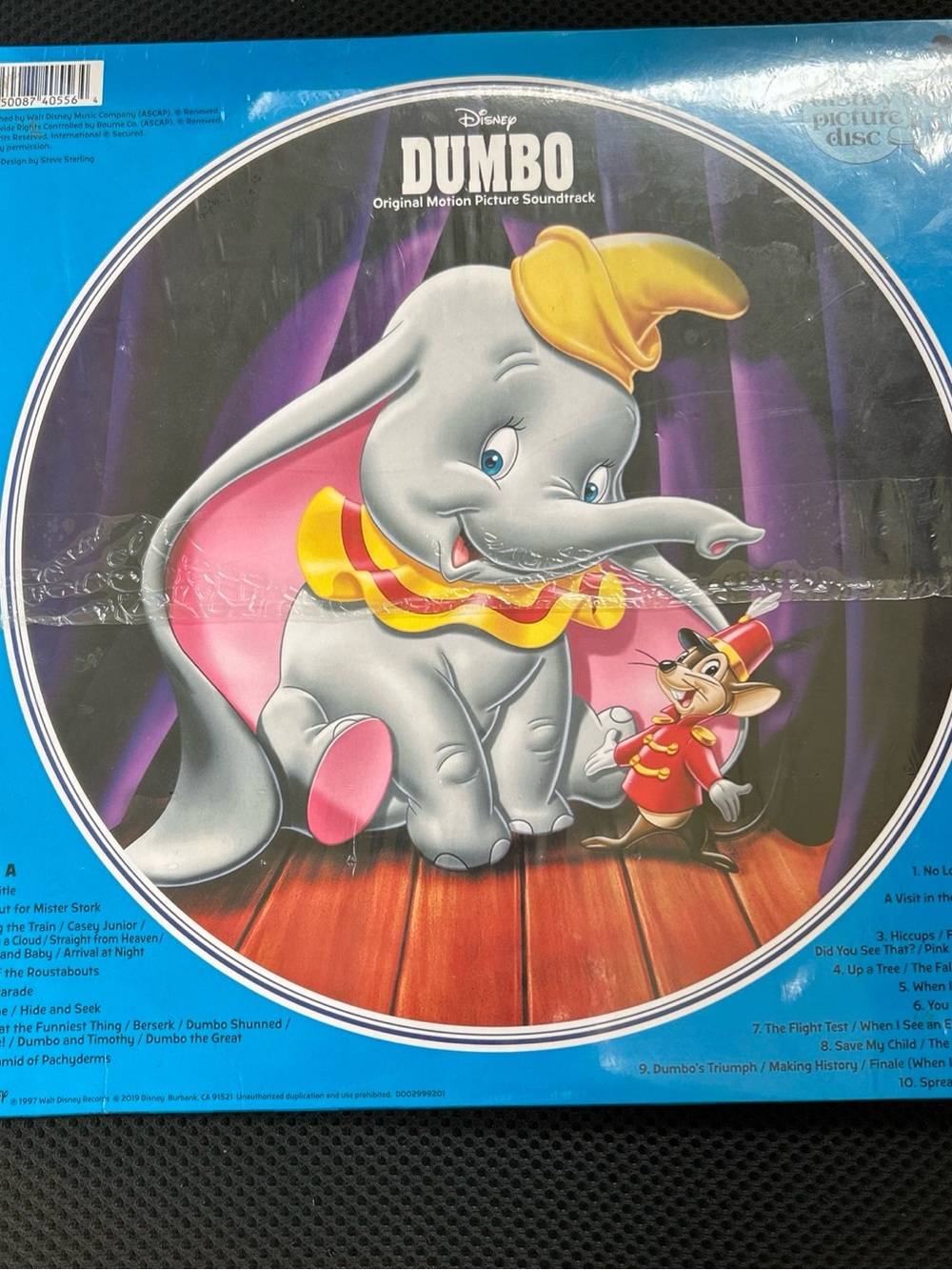 DISNEY DUMBO ORIGINAL MOTION PICTURE SOUNDTRACK VINYL PICTURE DISC - SEALED!